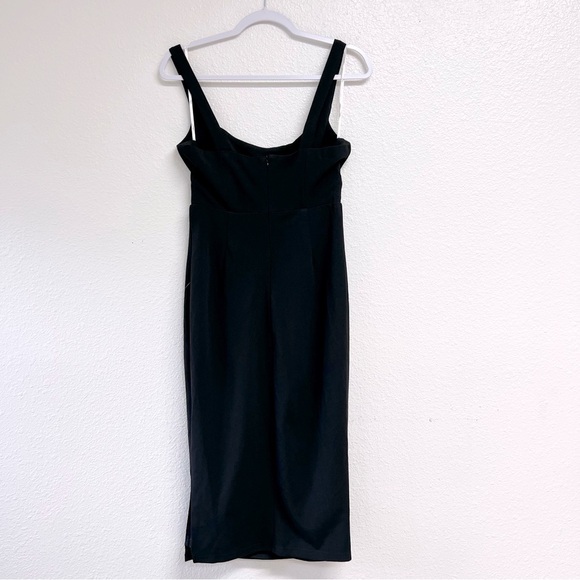 Lulus Vibrant Allure Black Square Neck Sleeveless Bodycon Midi Dress Size Small - Picture 10 of 13